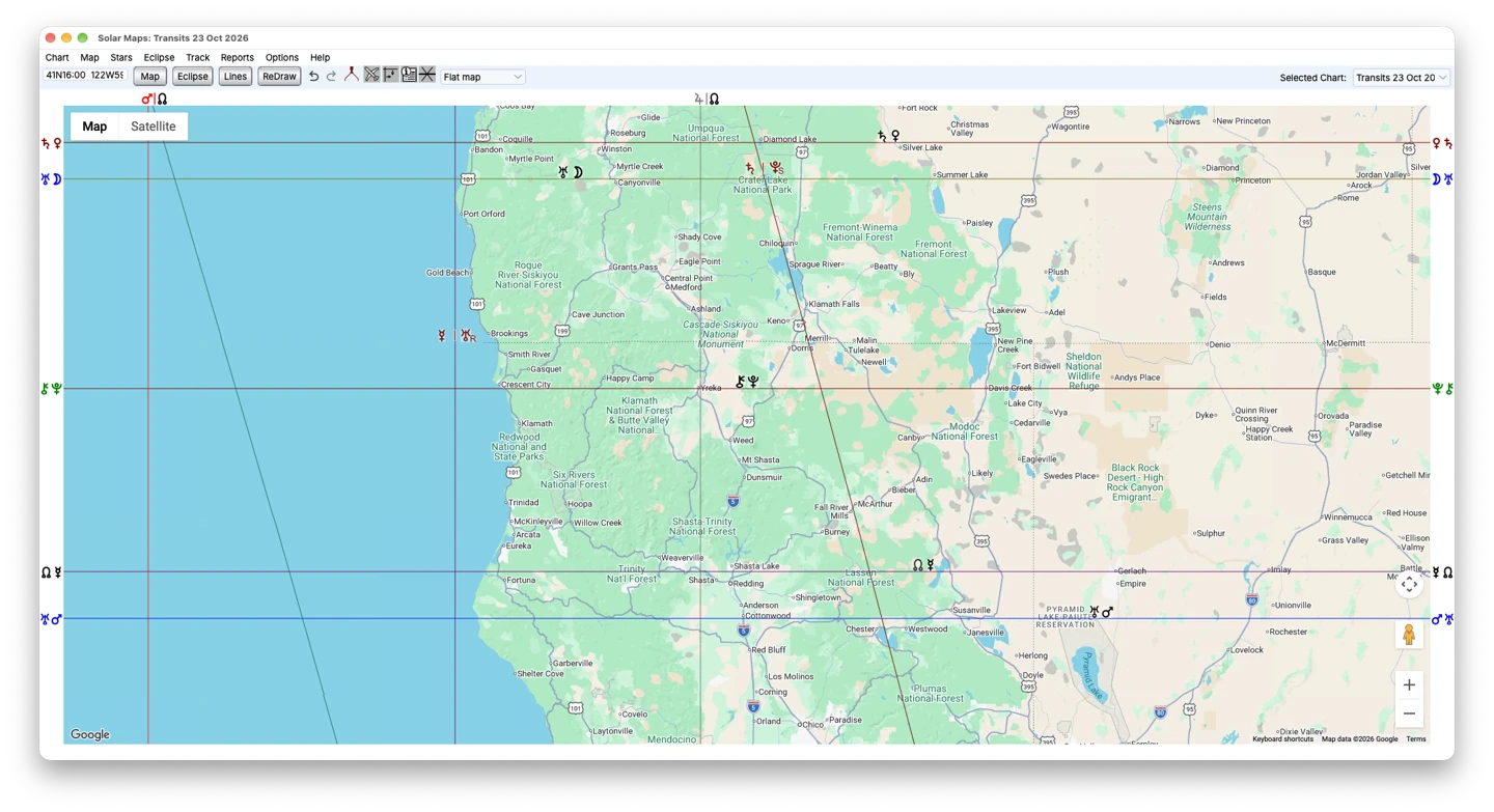 Solar Fire X: Regional map